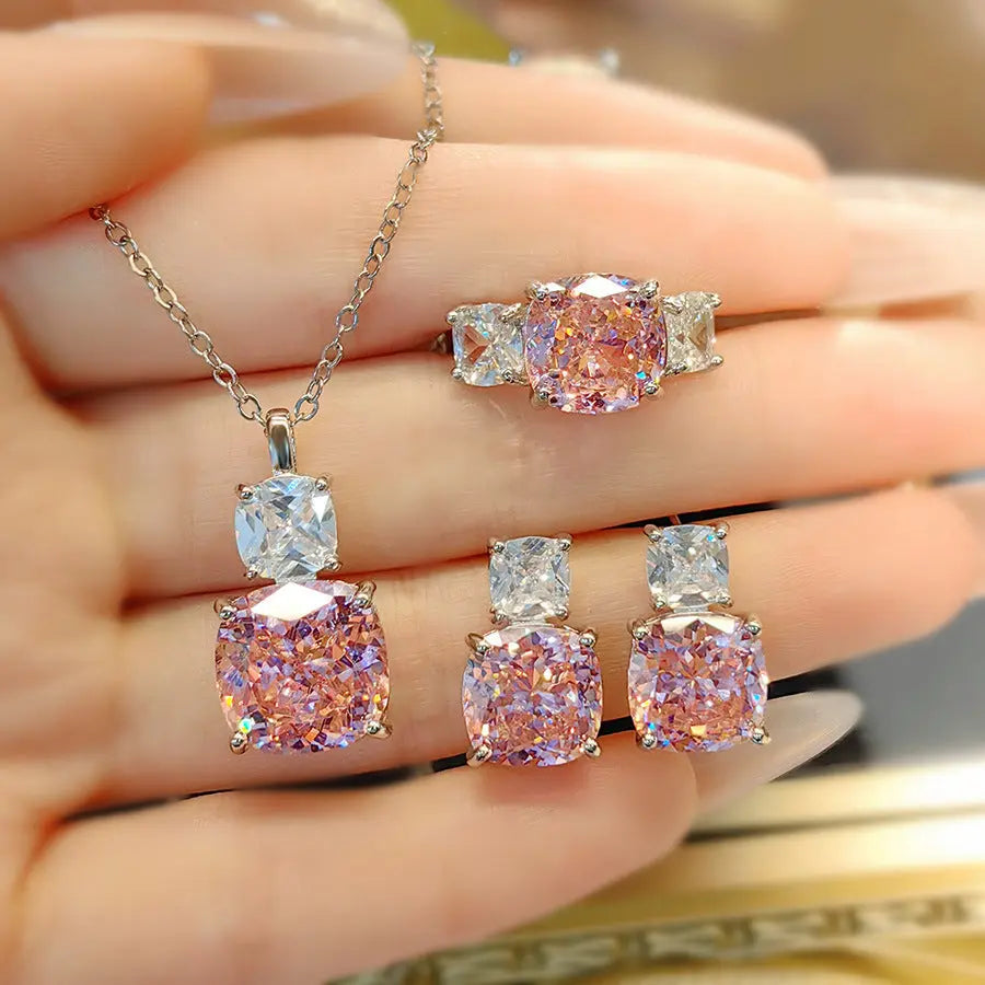 Collier diamant carbone élevé taille fleur de glace polyvalent - BMYANY