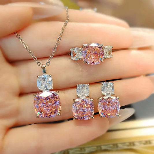 Collier diamant carbone élevé taille fleur de glace polyvalent - BMYANY
