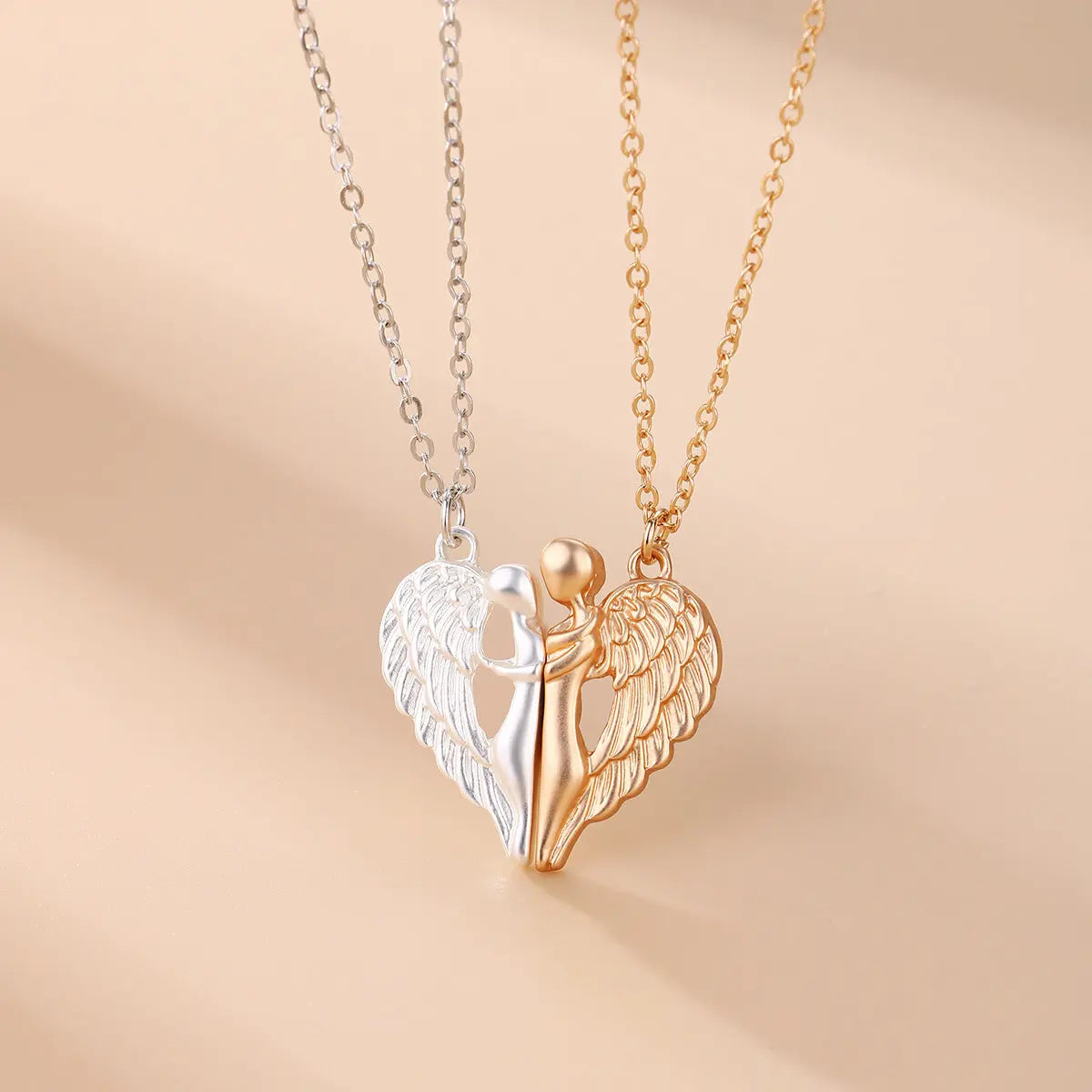 Colliers magnétiques ailes d’ange couple - bijoux amitié amour assortis - BMYANY