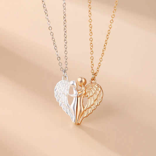 Colliers magnétiques ailes d’ange couple - bijoux amitié amour assortis - BMYANY