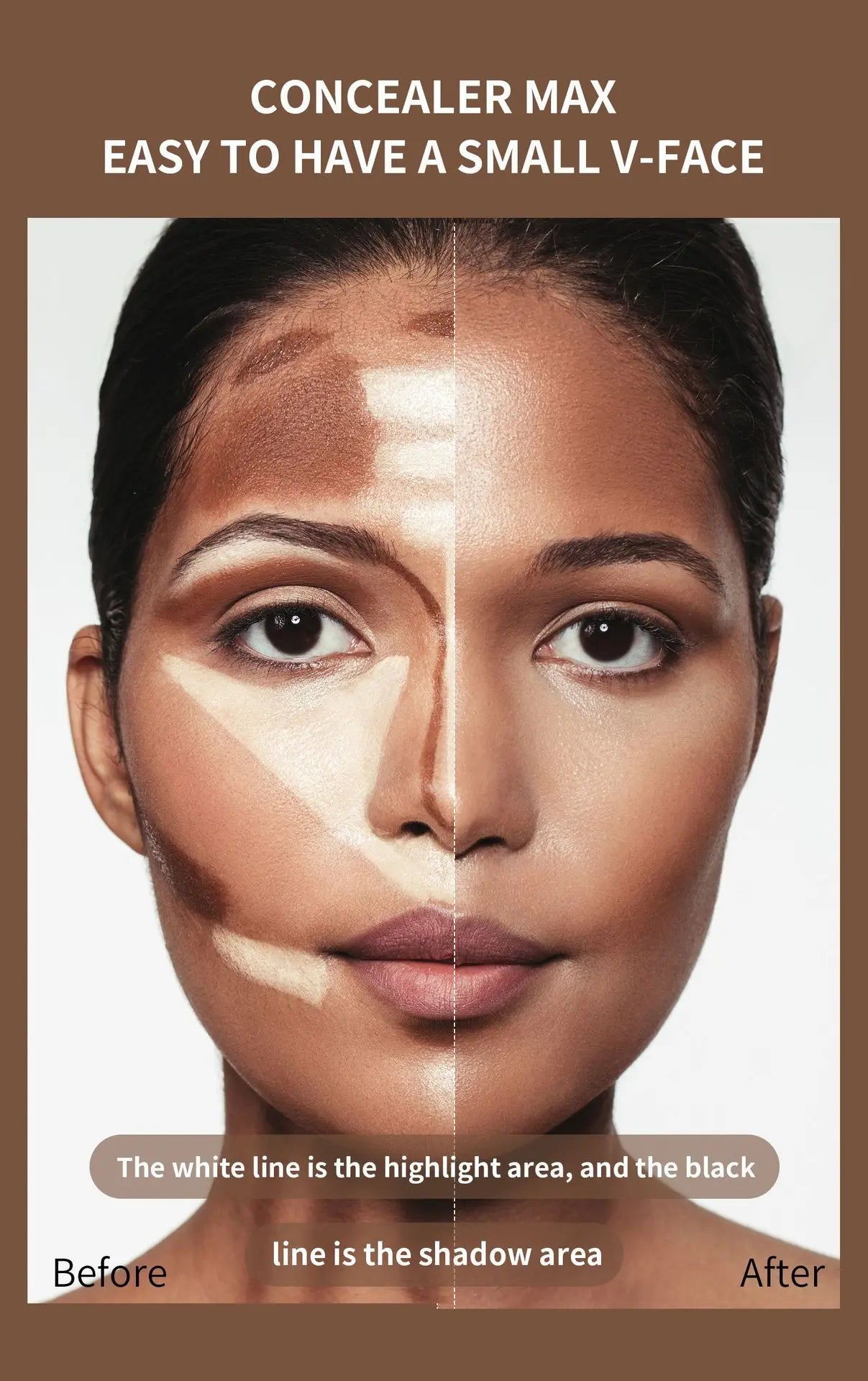 Contour Double Embout - Illuminateur Zones Ombre et Lumière Visage - BMYANY