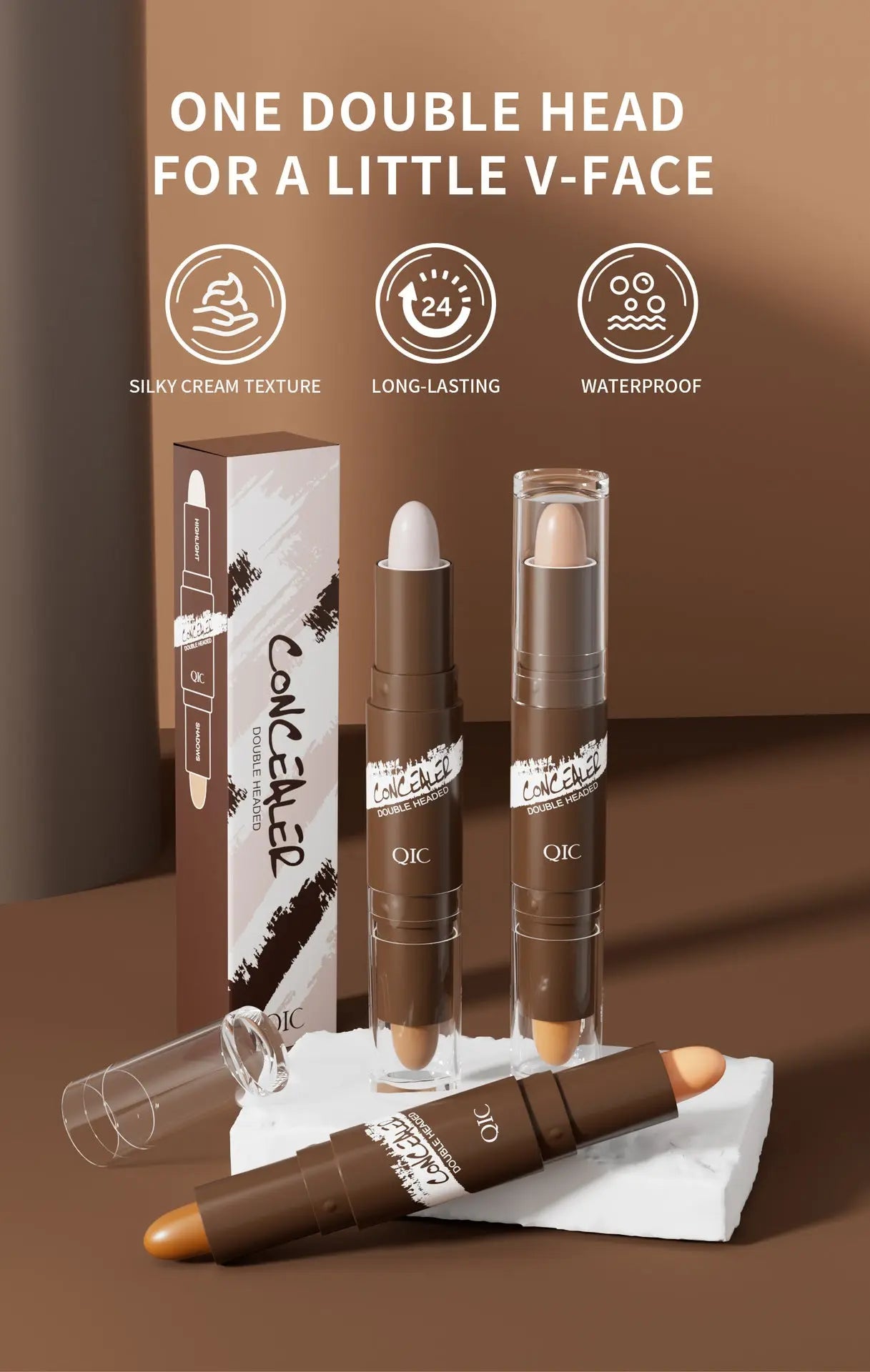 Contour Double Embout - Illuminateur Zones Ombre et Lumière Visage - BMYANY