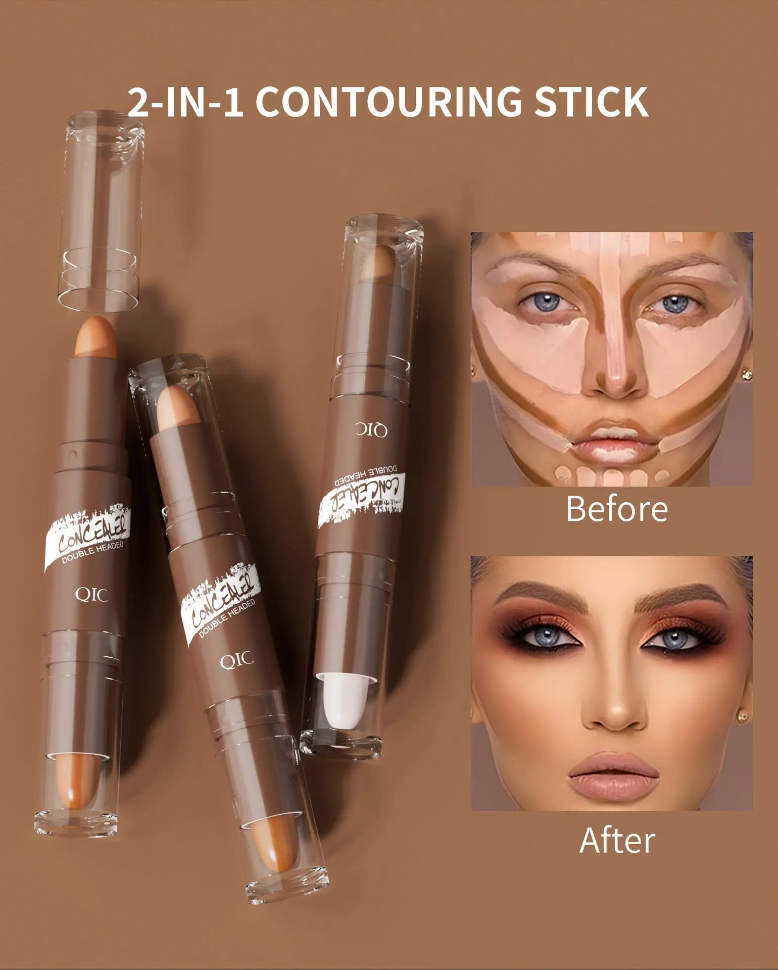 Contour Double Embout - Illuminateur Zones Ombre et Lumière Visage - BMYANY