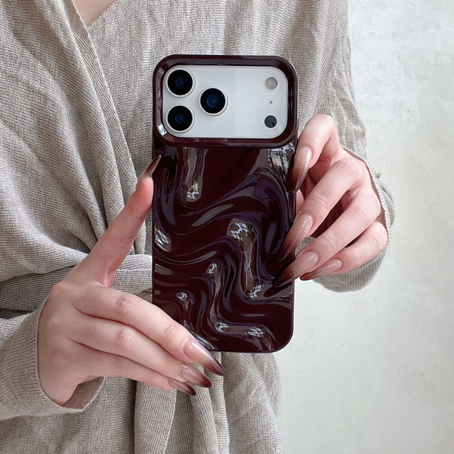 Coque iPhone Effet Ondulation 3D TPU Souple Style Coréen - BMYANY
