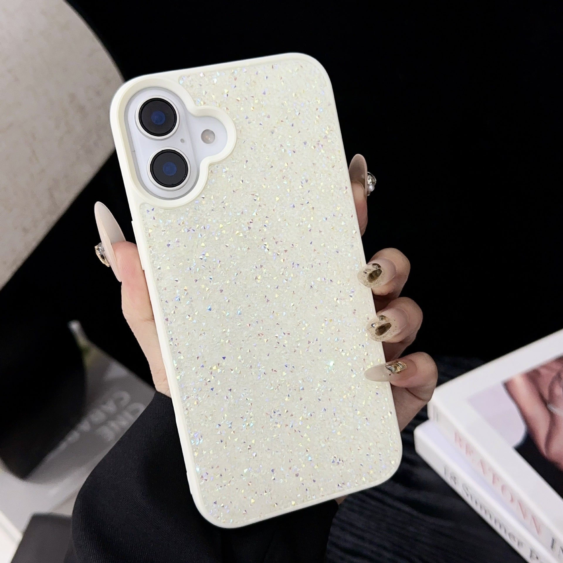 Coque iPhone  effet Peau Carbink Bords Souples Coque Rigide - BMYANY