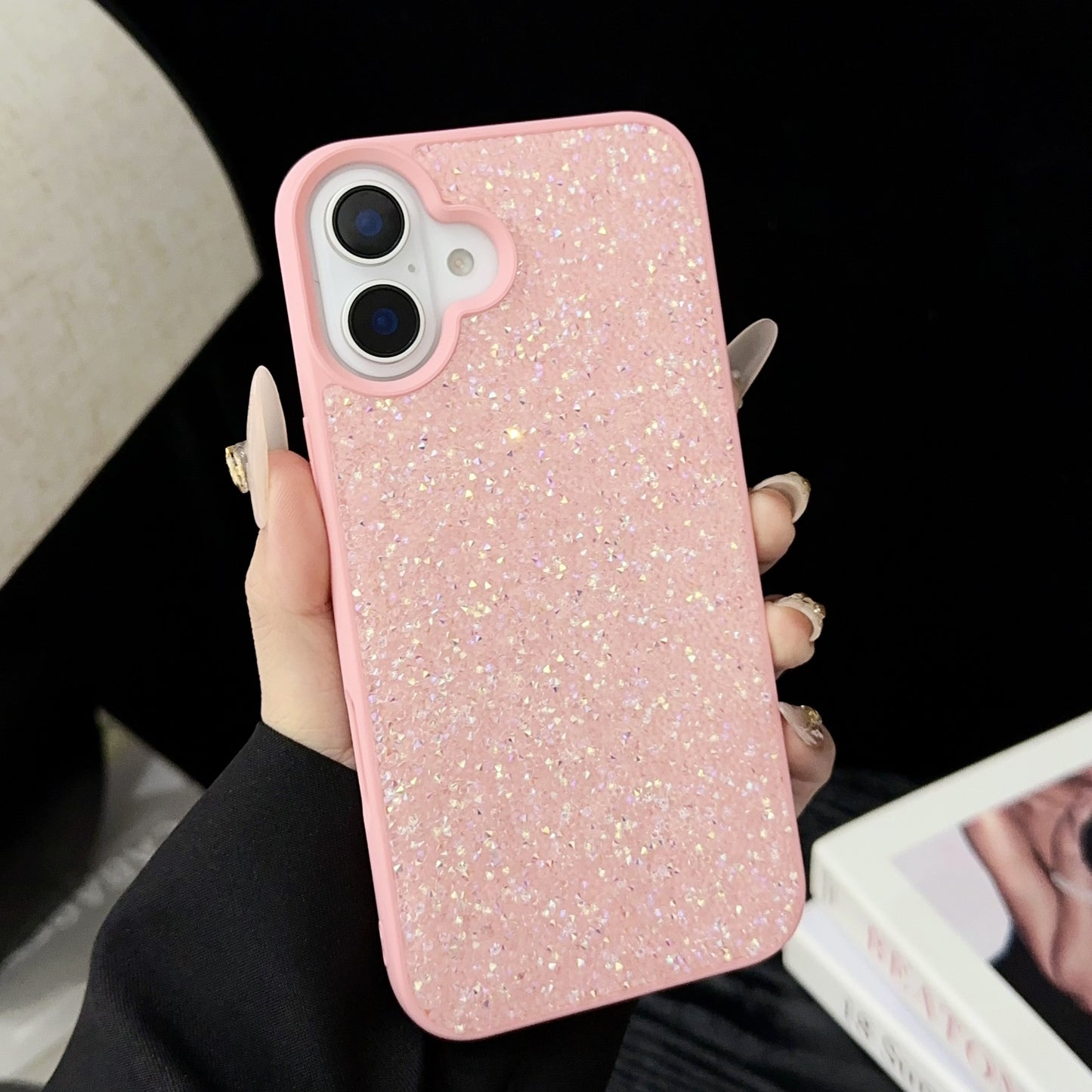 Coque iPhone  effet Peau Carbink Bords Souples Coque Rigide - BMYANY