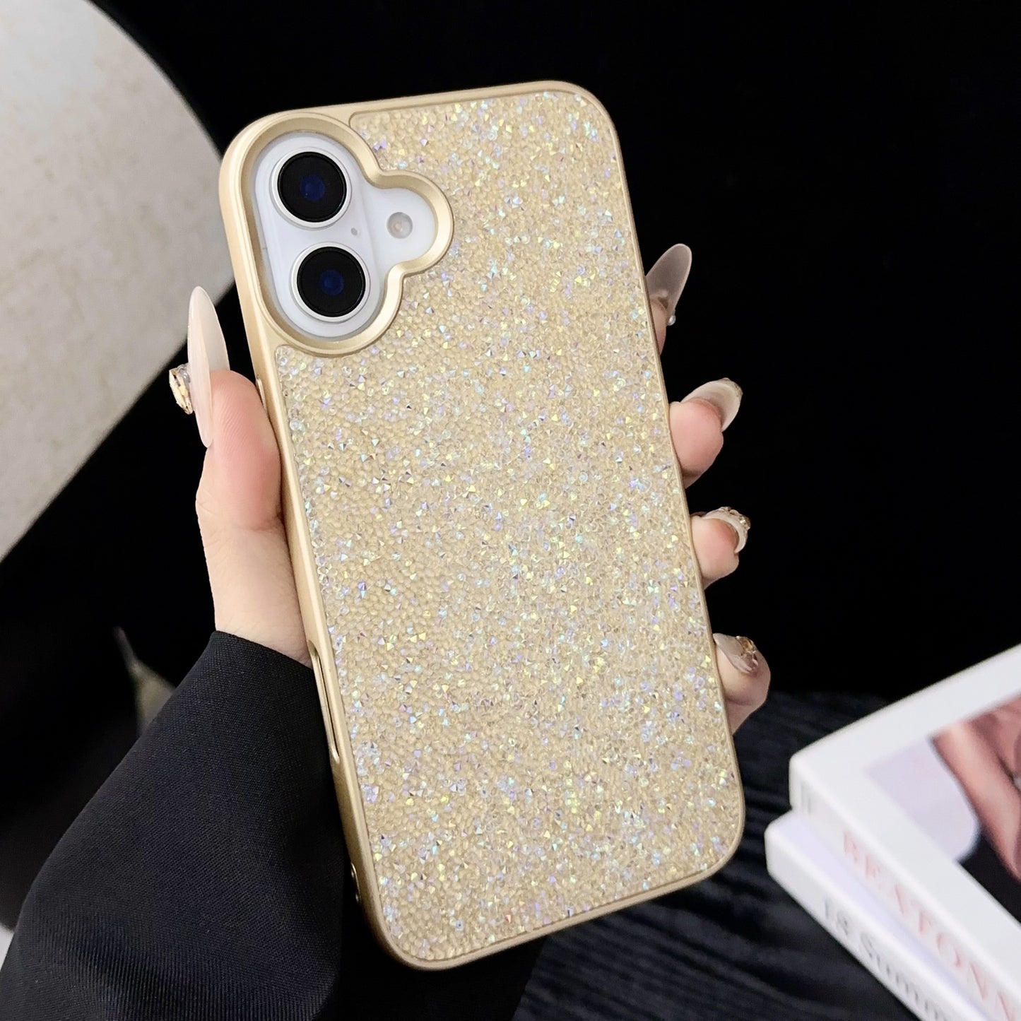 Coque iPhone  effet Peau Carbink Bords Souples Coque Rigide - BMYANY