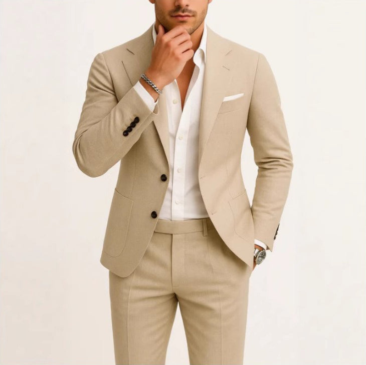 Costume Homme Deux Pièces Imprimé Numérique avec Deux Boutons - BMYANY