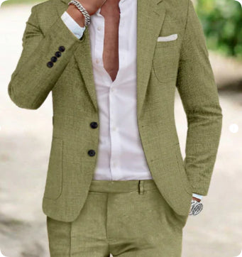 Costume Homme Deux Pièces Imprimé Numérique avec Deux Boutons - BMYANY