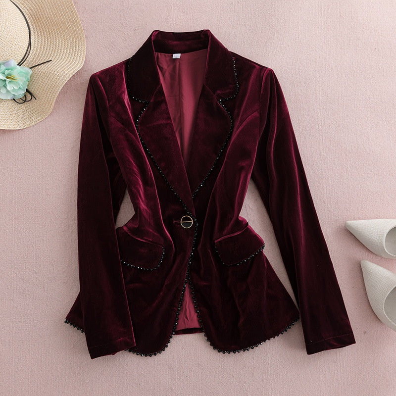 Costume Velours Élégant Femmes - Coupe Slim Chic - BMYANY