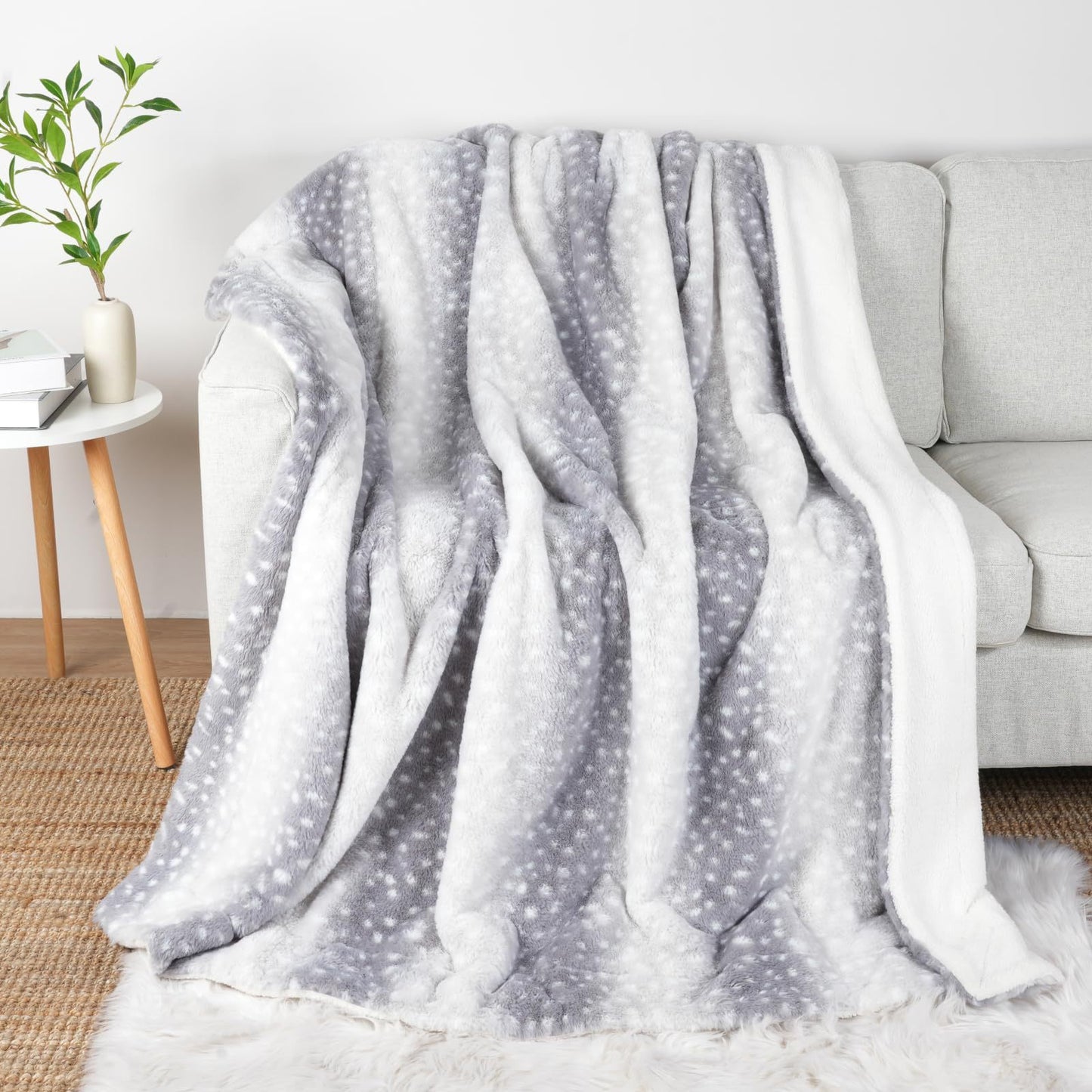 Couverture Personnalisée Flanelle Motif Rayures Animaux - BMYANY