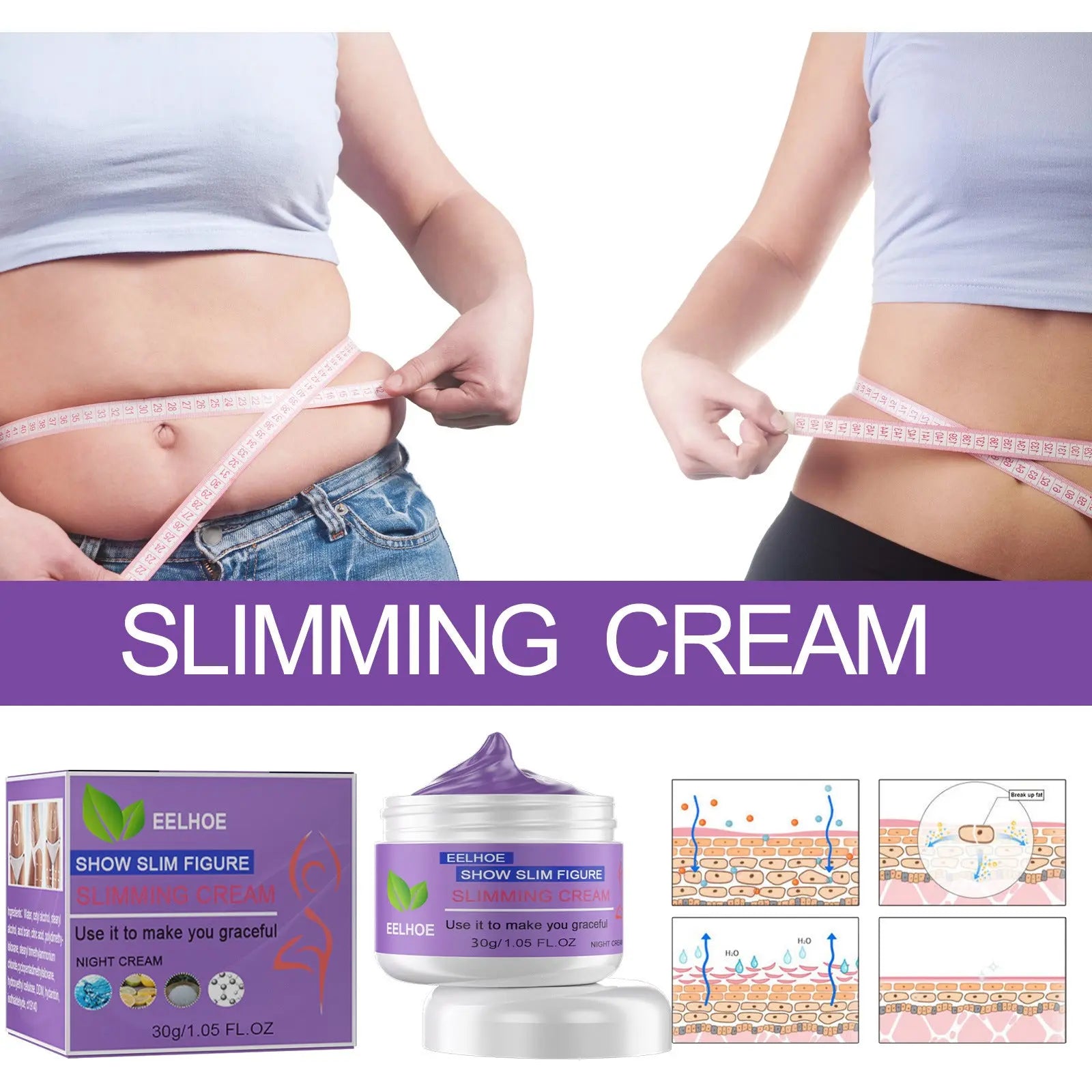 Crème Raffermissante Minceur Massage Corps Hydratante - BMYANY