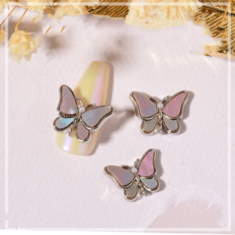 Décoration Ongles Papillon Cristal Bord Doré Strass 3D Nail Art - BMYANY