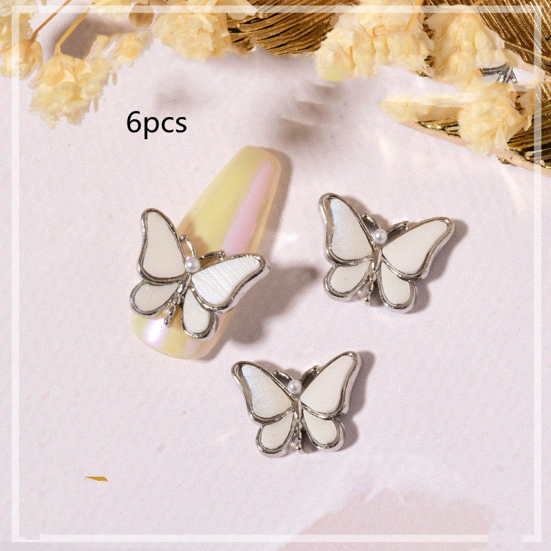 Décoration Ongles Papillon Cristal Bord Doré Strass 3D Nail Art - BMYANY