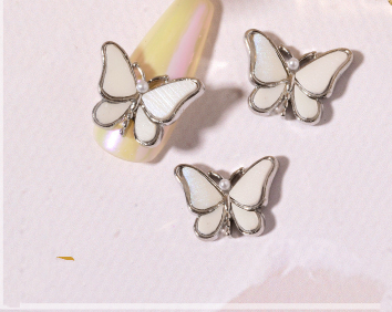 Décoration Ongles Papillon Cristal Bord Doré Strass 3D Nail Art - BMYANY