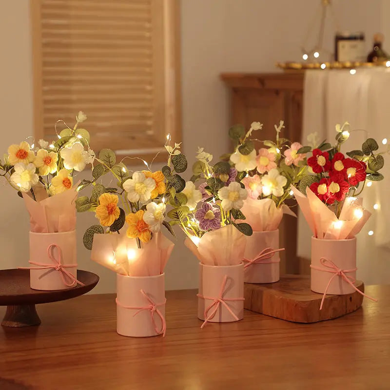 Décorations Florales Tricotées à la Main DIY - BMYANY