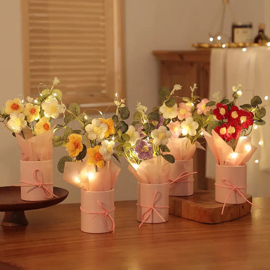 Décorations Florales Tricotées à la Main DIY - BMYANY