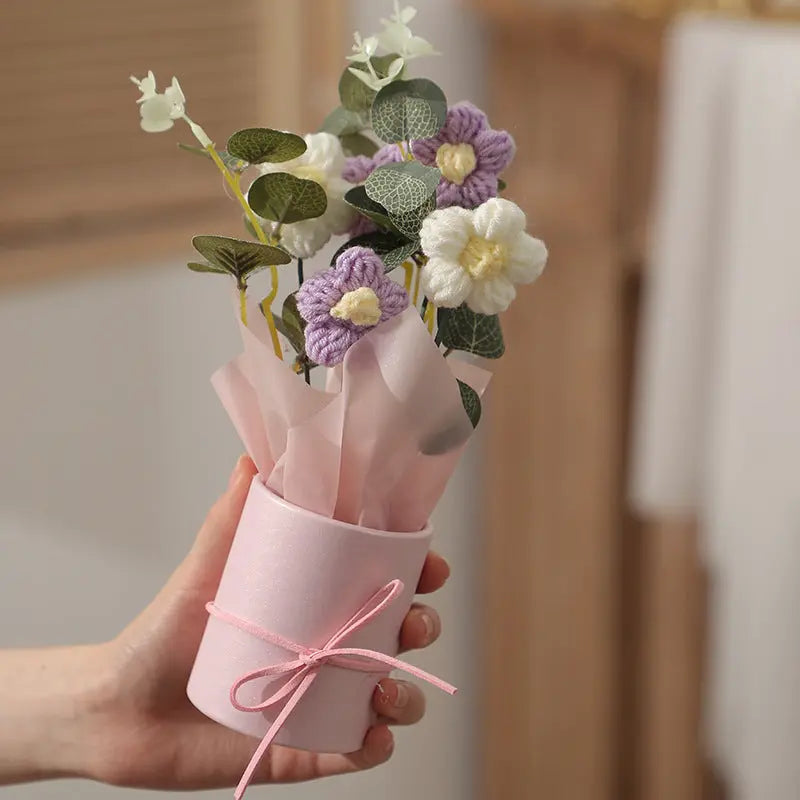 Décorations Florales Tricotées à la Main DIY - BMYANY