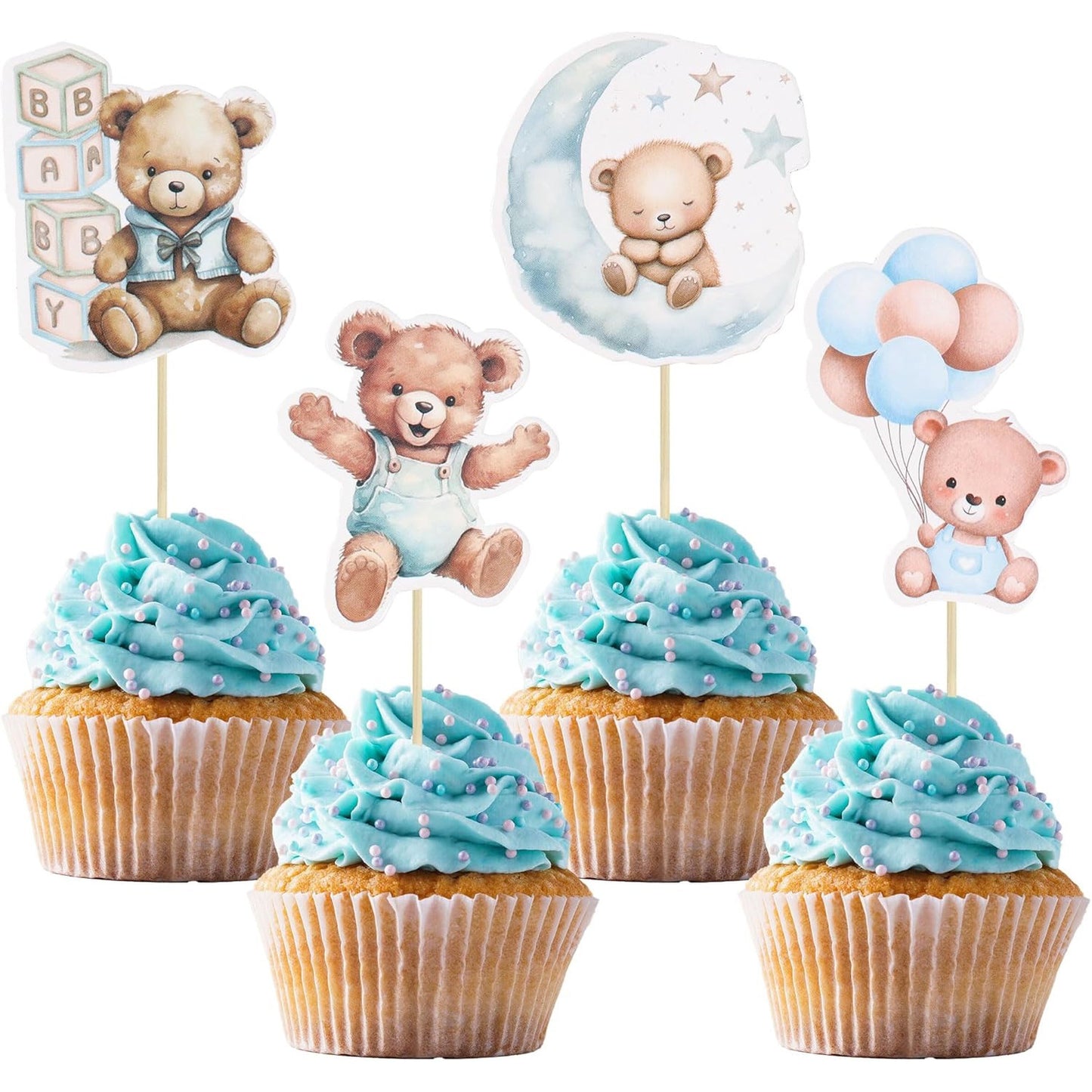 Décorations Gâteau Anniversaire Ourson Bébé - Cartes à Insérer - BMYANY