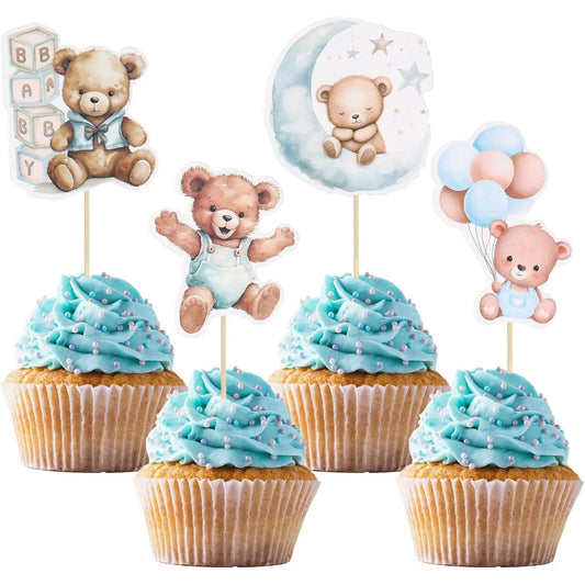 Décorations Gâteau Anniversaire Ourson Bébé - Cartes à Insérer - BMYANY