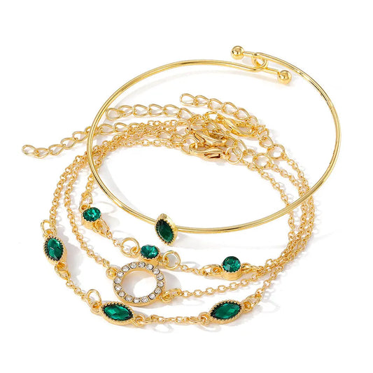 Ensemble 4 bracelets Femme Diamant et Strass - Chaîne Élégante - BMYANY