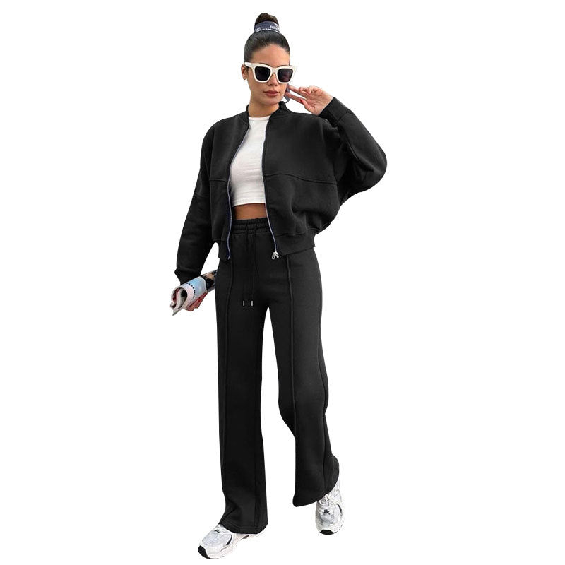 Ensemble Cardigan Zippé Polaire et Pantalon Droit Femme - BMYANY
