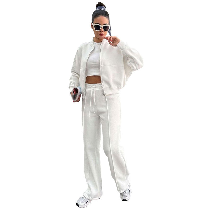 Ensemble Cardigan Zippé Polaire et Pantalon Droit Femme - BMYANY