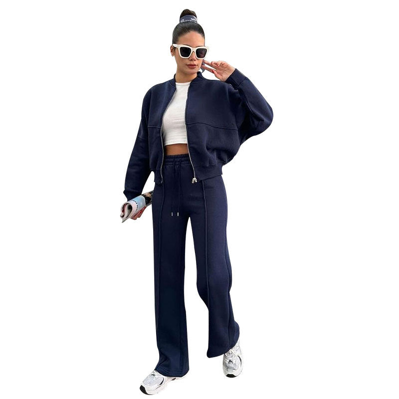 Ensemble Cardigan Zippé Polaire et Pantalon Droit Femme - BMYANY