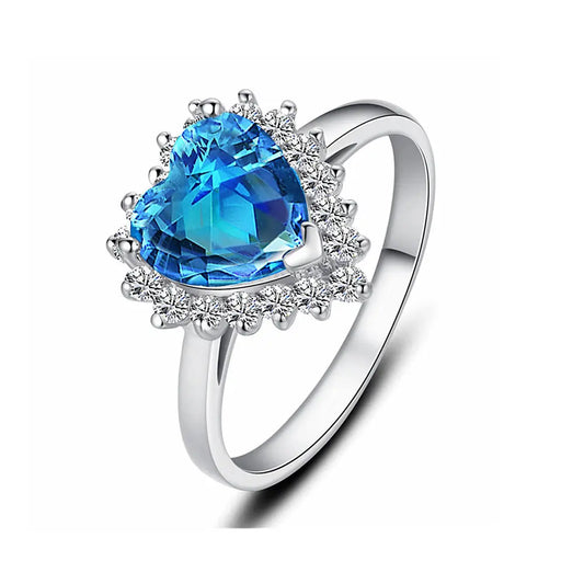 Ensemble Collier Bague Boucles d’Oreilles Cœur de l’Océan en Zircon Micro-Serti - BMYANY