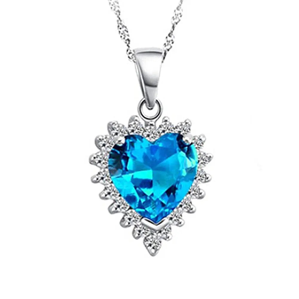 Ensemble Collier Bague Boucles d’Oreilles Cœur de l’Océan en Zircon Micro-Serti - BMYANY