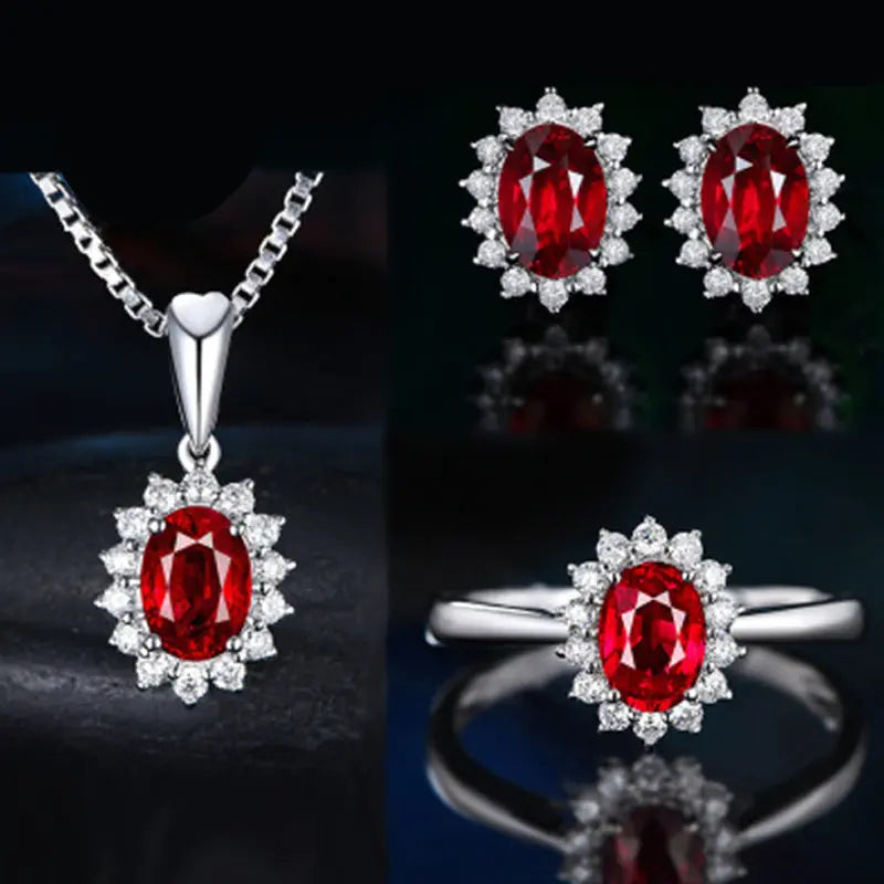 Ensemble Collier Zircon Pierres Précieuses Multicolores - BMYANY