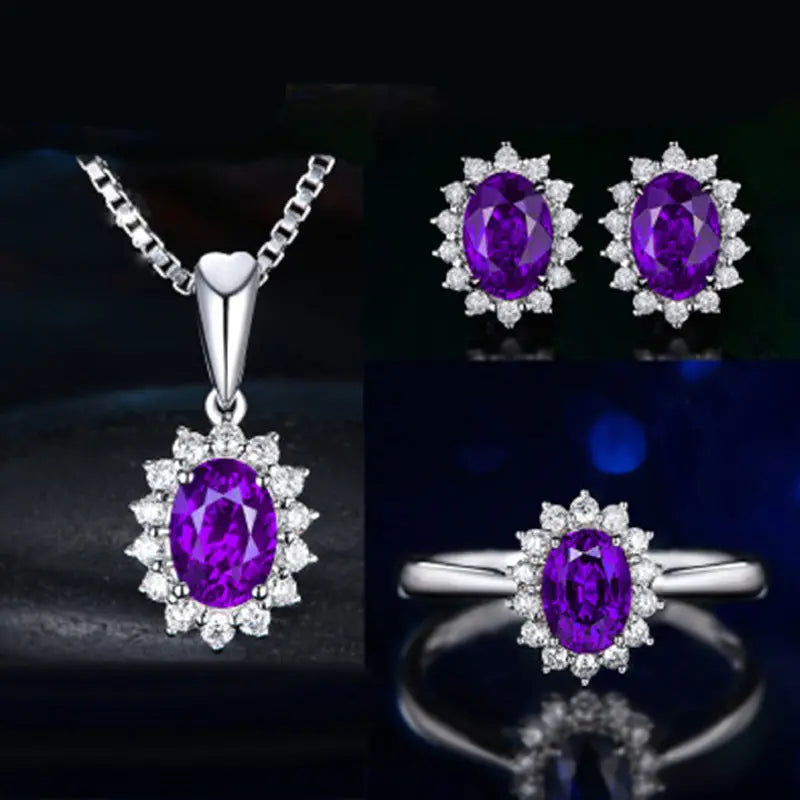 Ensemble Collier Zircon Pierres Précieuses Multicolores - BMYANY