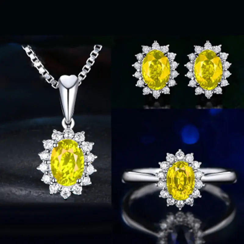 Ensemble Collier Zircon Pierres Précieuses Multicolores - BMYANY