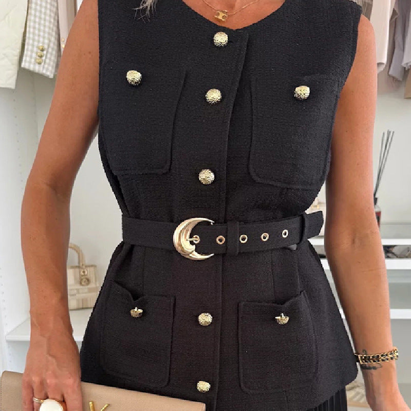 Ensemble Deux Pièces Style Chanel - Gilet Sans Manches - BMYANY