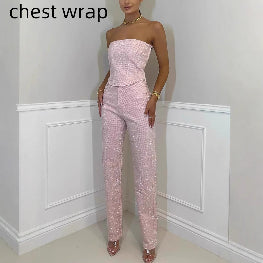 Ensemble Femme Gilet Scintillant et Pantalon Diamant - BMYANY