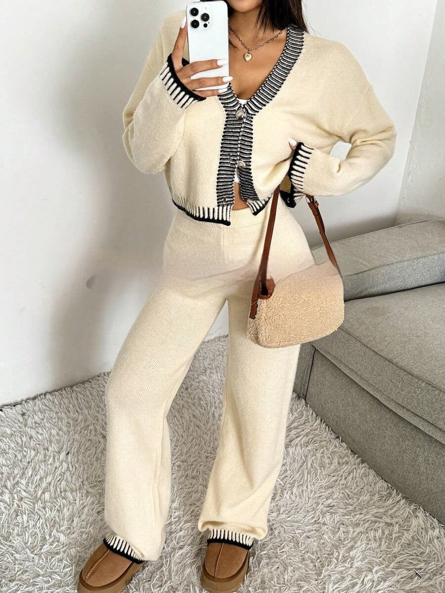 Ensemble Femme Haut Col V Blouse et Pantalon - BMYANY