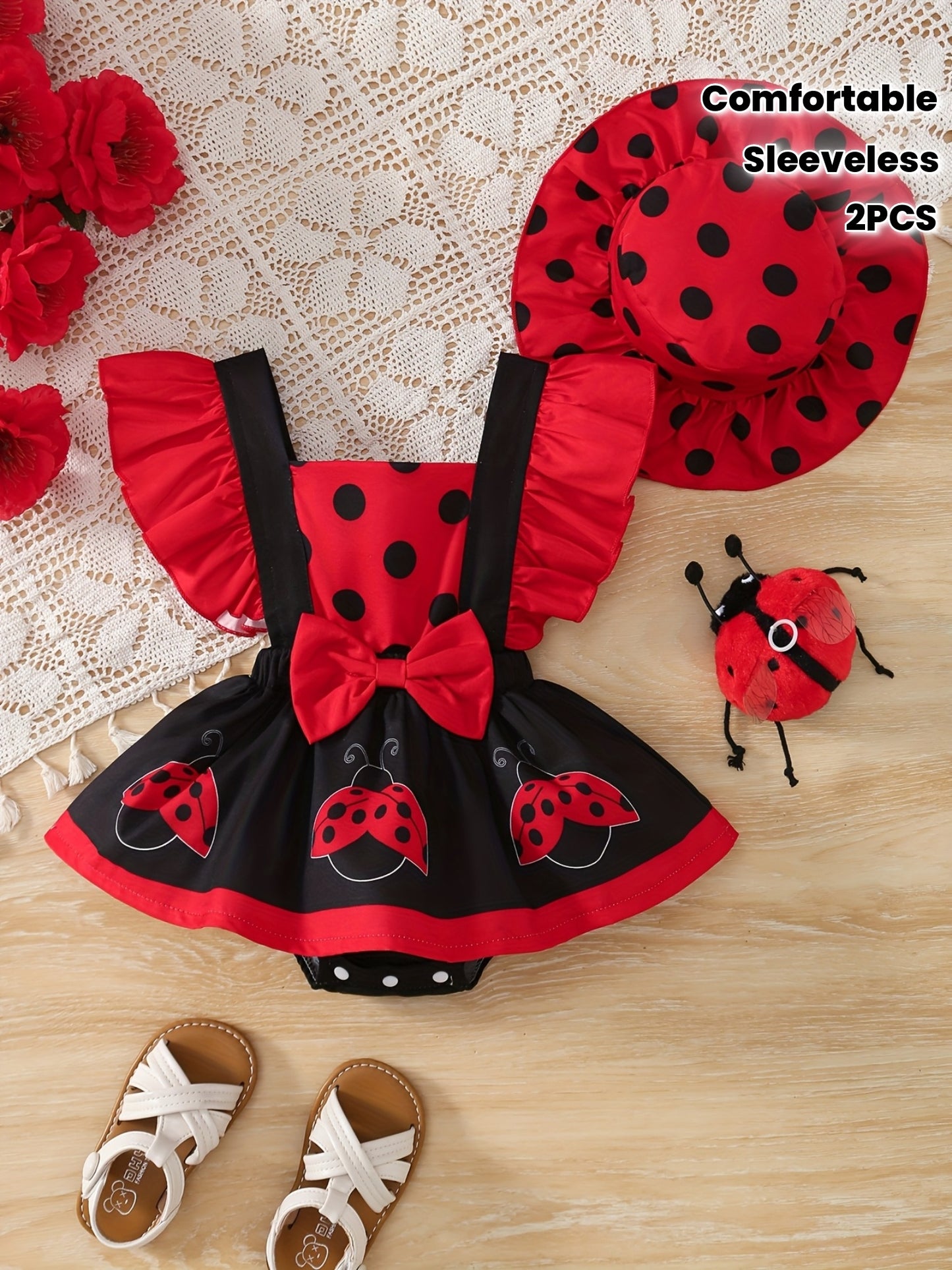 Ensemble Fille 2 Pièces Coccinelle - Robe + Chapeau - BMYANY