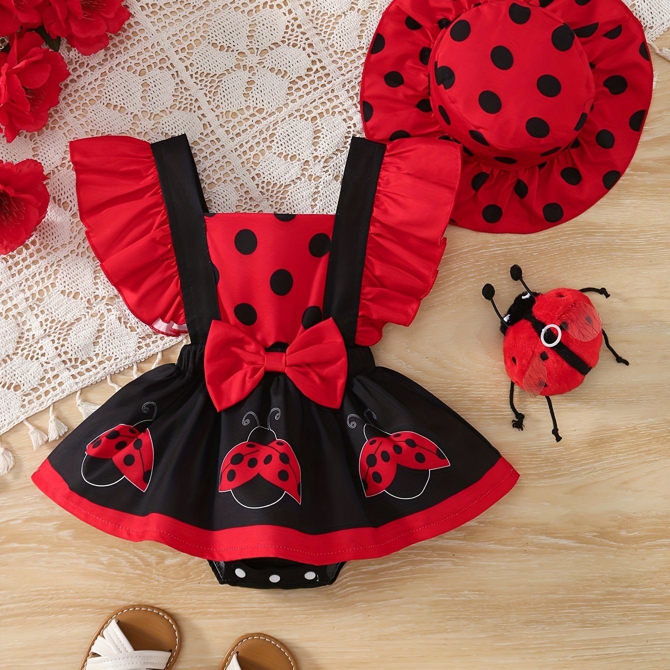 Ensemble Fille 2 Pièces Coccinelle - Robe + Chapeau - BMYANY