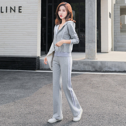Ensemble Pull 2 pièces Sports Loisirs Pantalon Large Femme - BMYANY