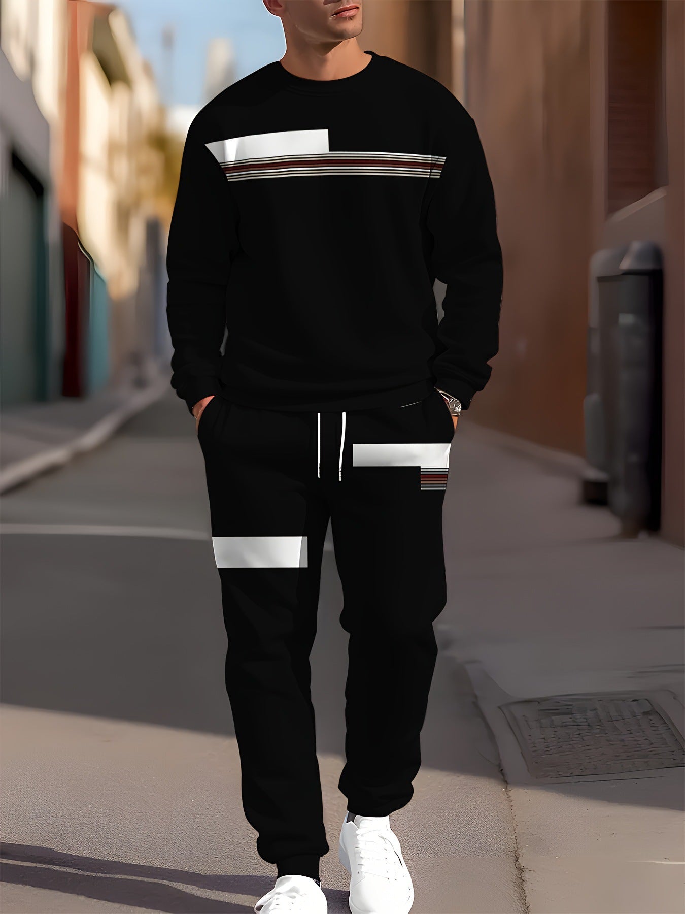 Ensemble Sport Loisir Homme Imprimé Simple Tendance - BMYANY