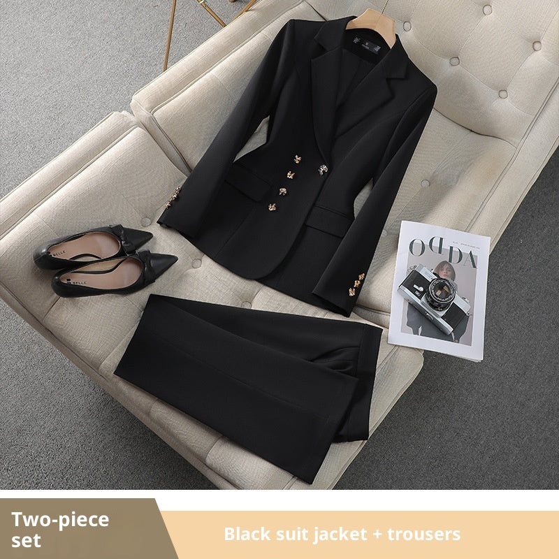 Ensemble Tailleur Femme Automne Élégant Coupe Slim Bureau - BMYANY