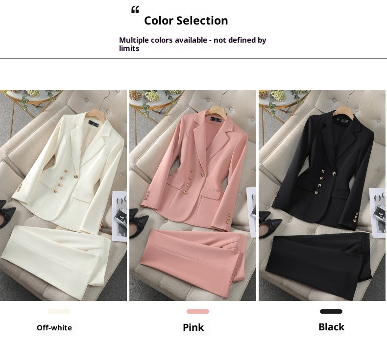 Ensemble Tailleur Femme Automne Élégant Coupe Slim Bureau - BMYANY