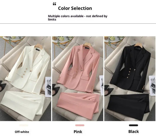 Ensemble Tailleur Femme Automne Élégant Coupe Slim Bureau - BMYANY