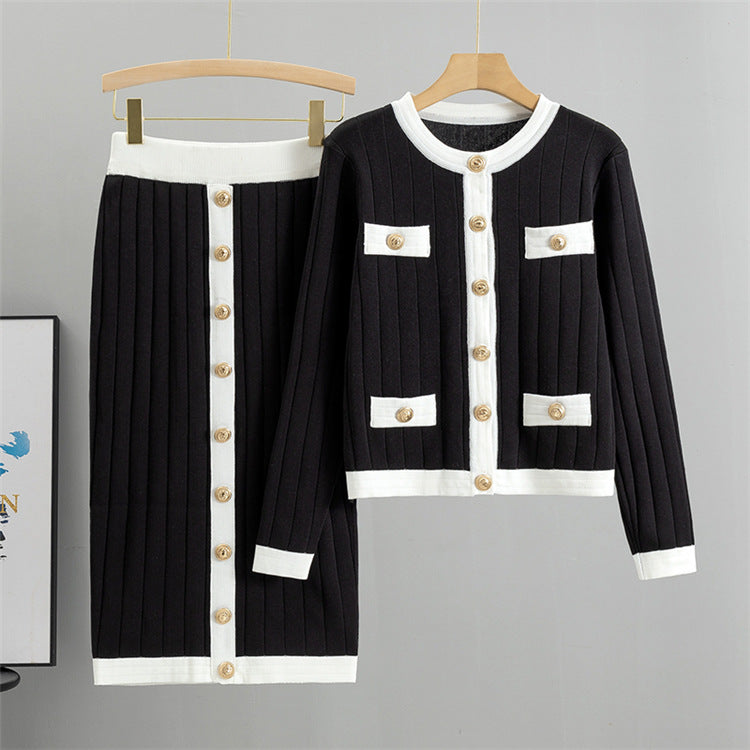 Ensemble Tricoté 2 Pièces Femme - Cardigan et Jupe Automne-Hiver - BMYANY