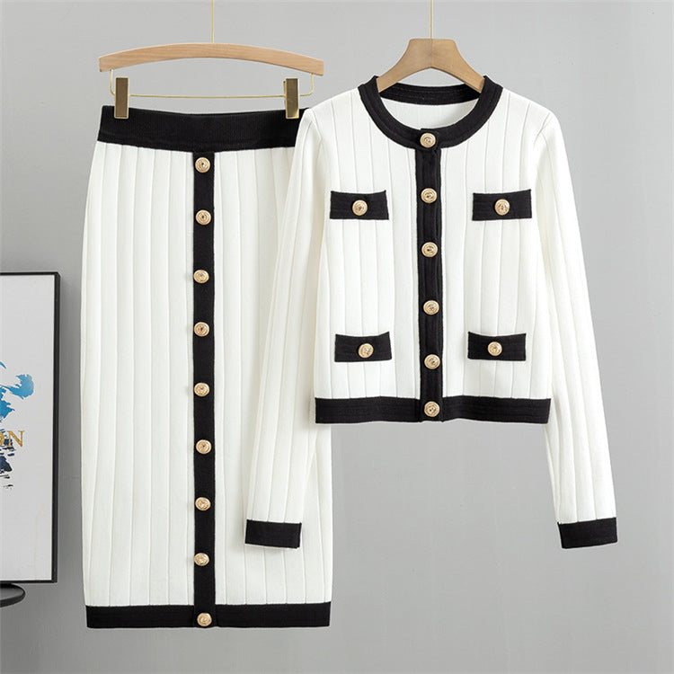 Ensemble Tricoté 2 Pièces Femme - Cardigan et Jupe Automne-Hiver - BMYANY