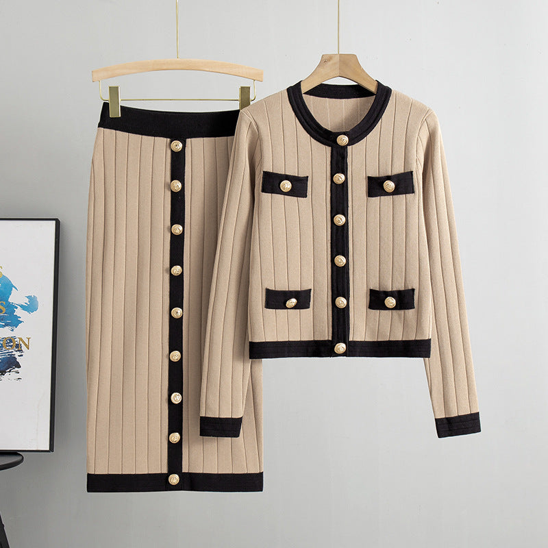 Ensemble Tricoté 2 Pièces Femme - Cardigan et Jupe Automne-Hiver - BMYANY