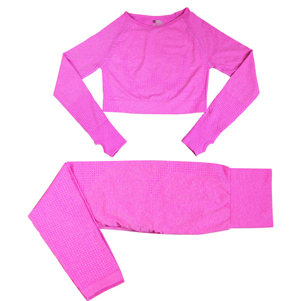 Ensemble Yoga Femme Sans Couture Motif Pois Nylon Stretch - BMYANY