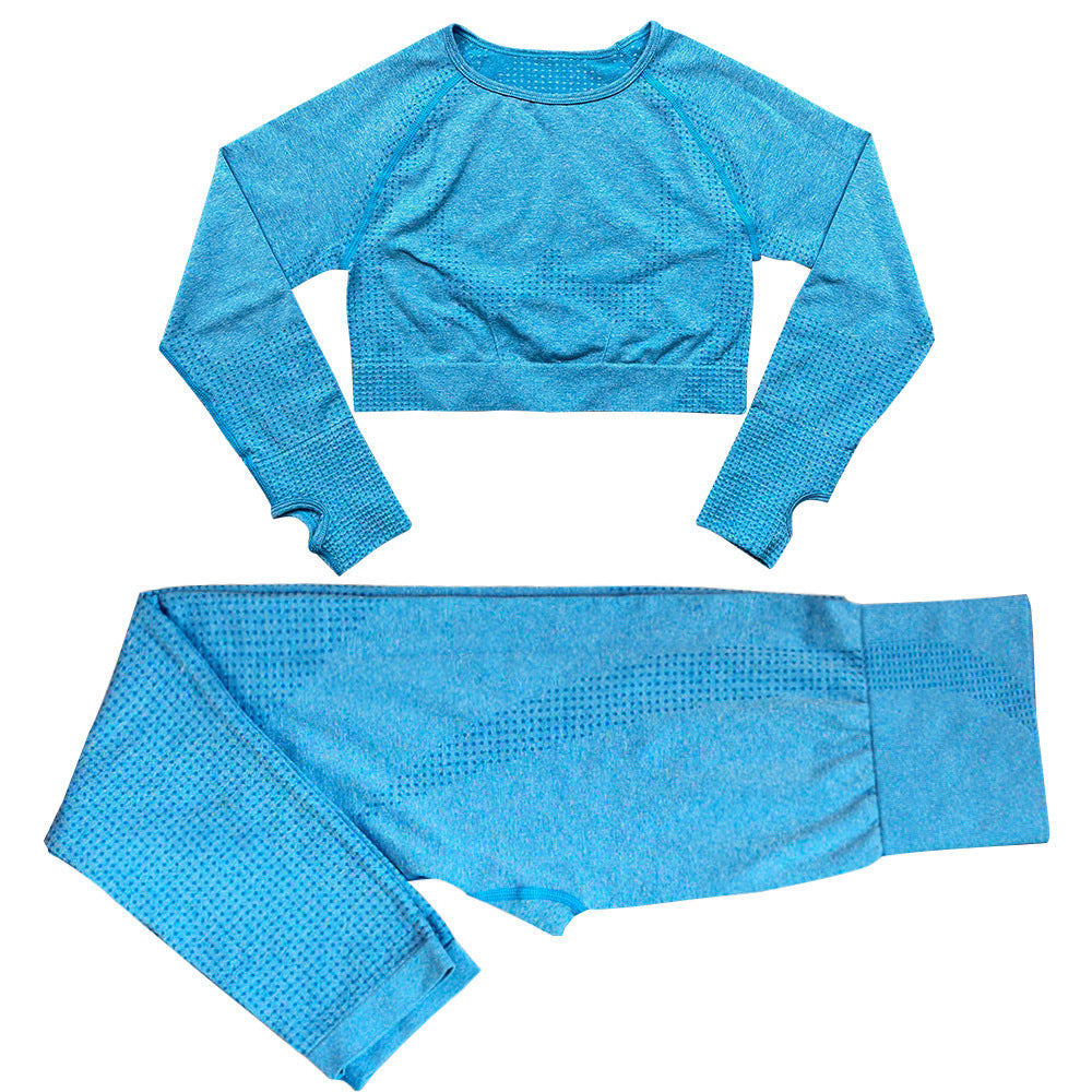 Ensemble Yoga Femme Sans Couture Motif Pois Nylon Stretch - BMYANY
