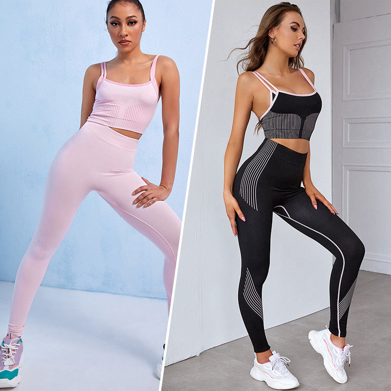 Ensemble Yoga Femmes Sans Couture Débardeur Stretch Européen - BMYANY