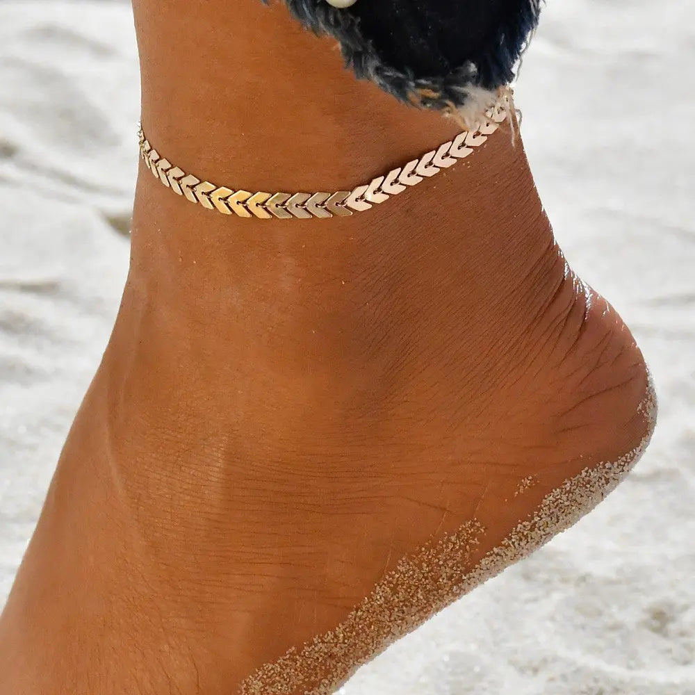 Ensemble de 3 bracelets de cheville simples pour femmes - BMYANY